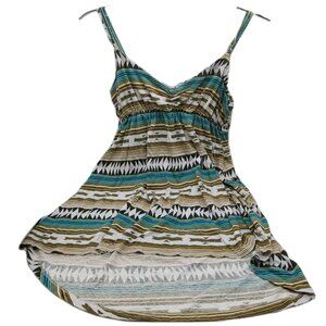 RVCA Babydoll Tank Top Size Medium Tribal Print Spaghetti Strap Camisole
